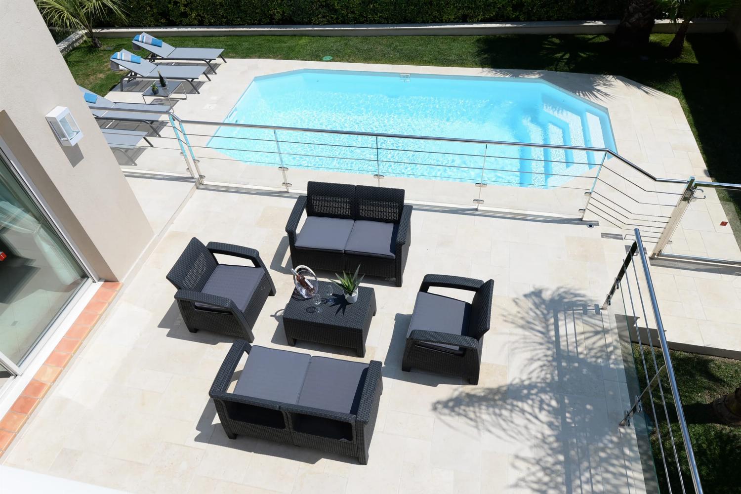 Terrace and private heated pool