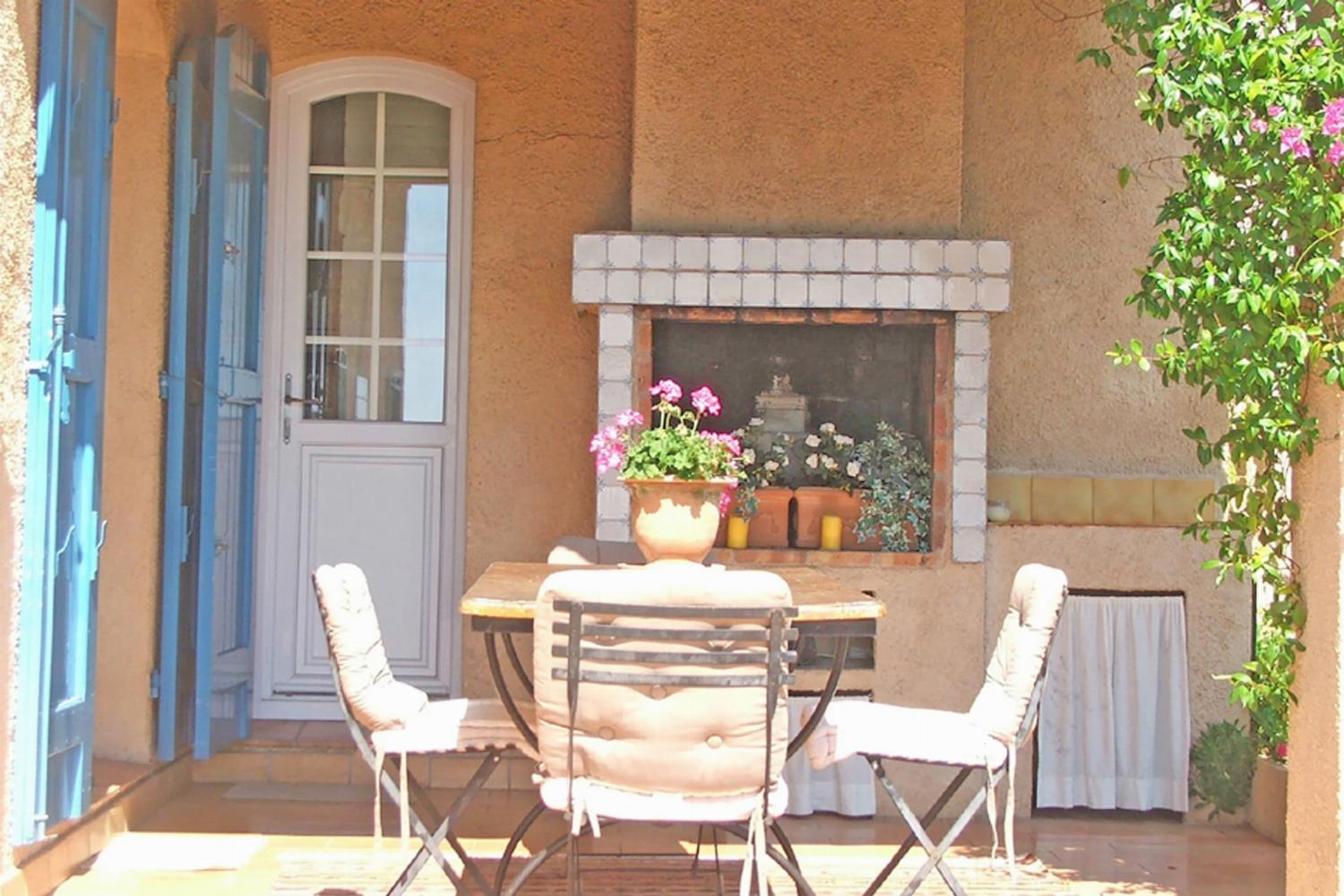 Shaded dining terrace