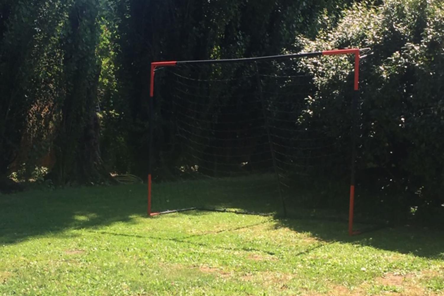 Football goal in garden