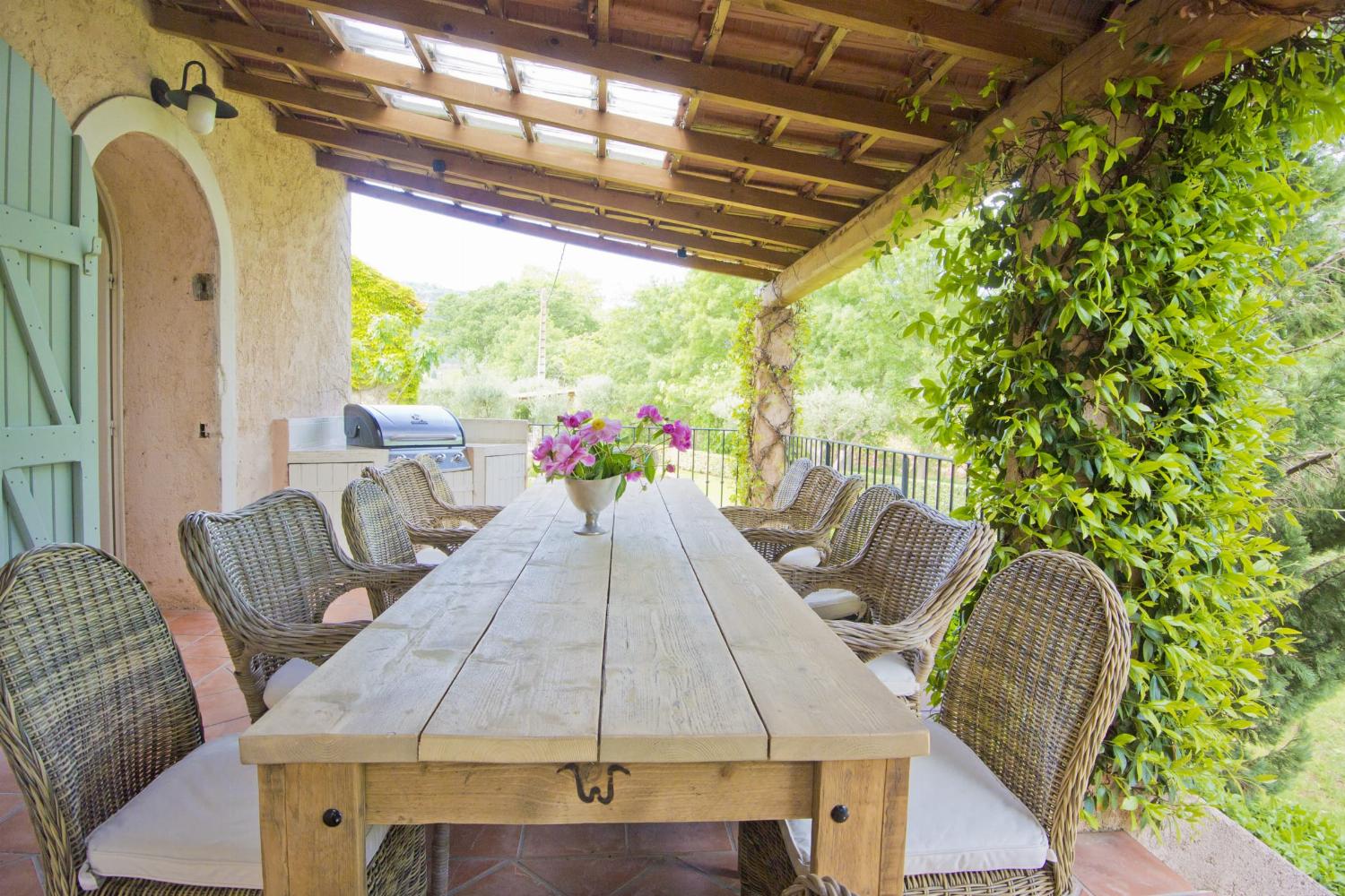 Shaded dining terrace