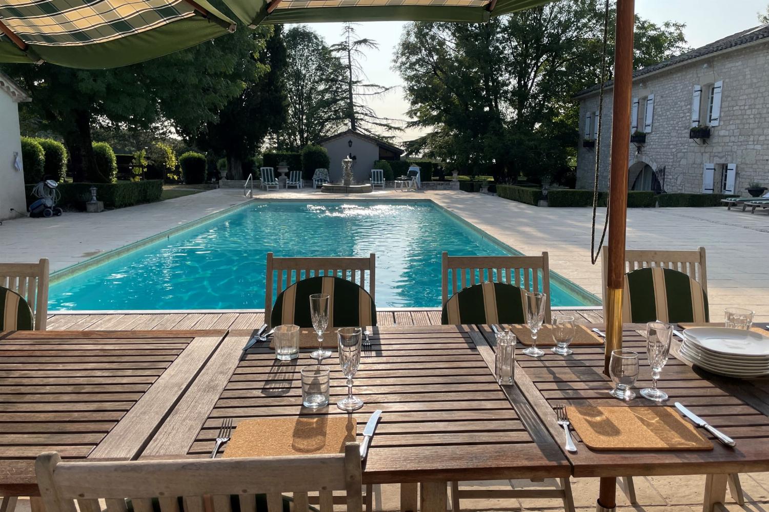 Shaded dining terrace