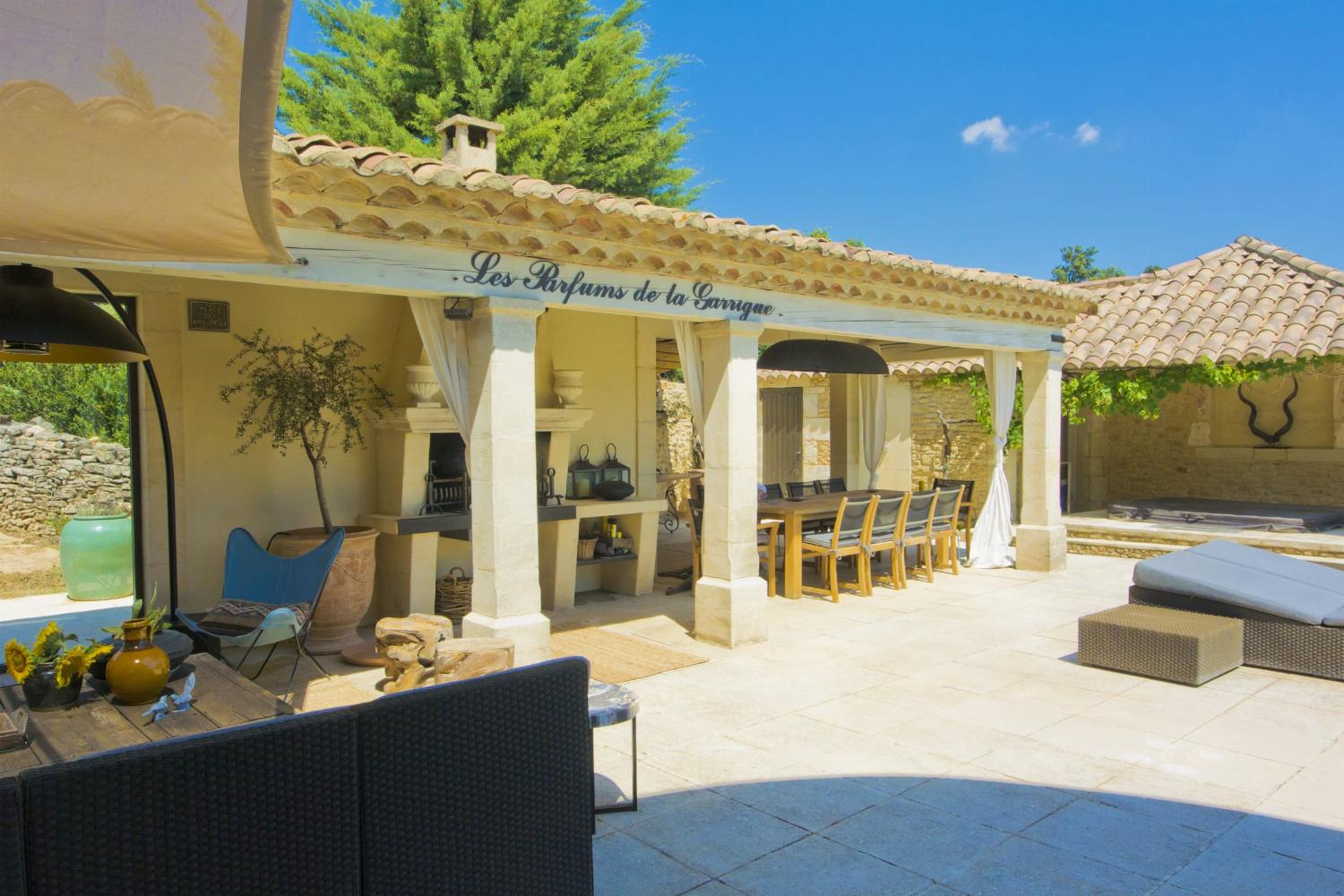 Shaded dining terrace