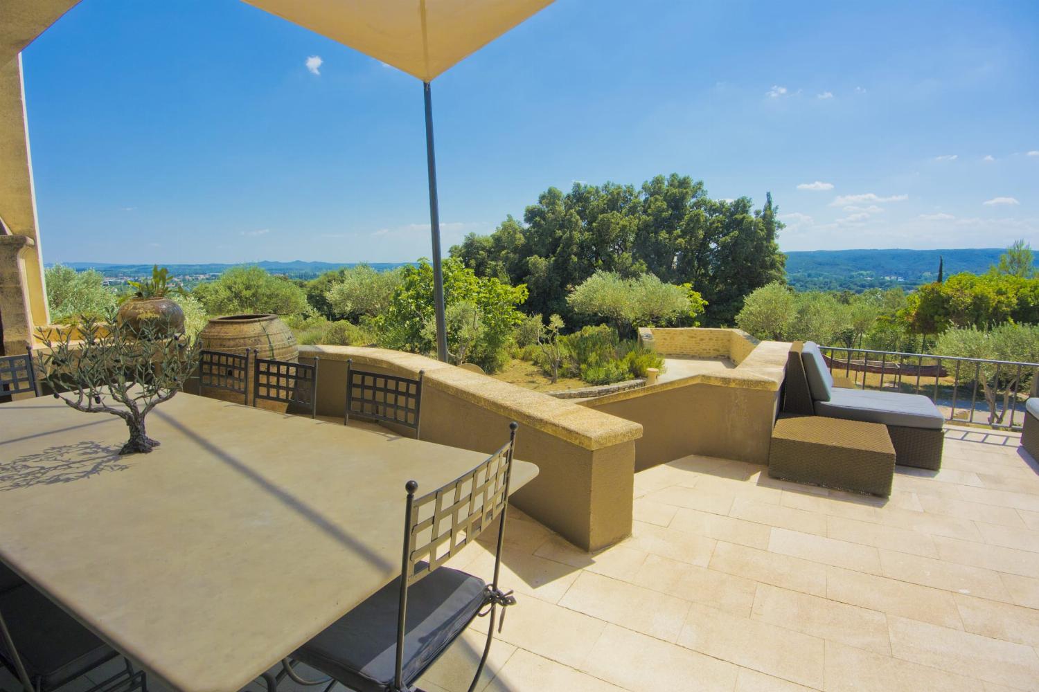 Shaded dining terrace