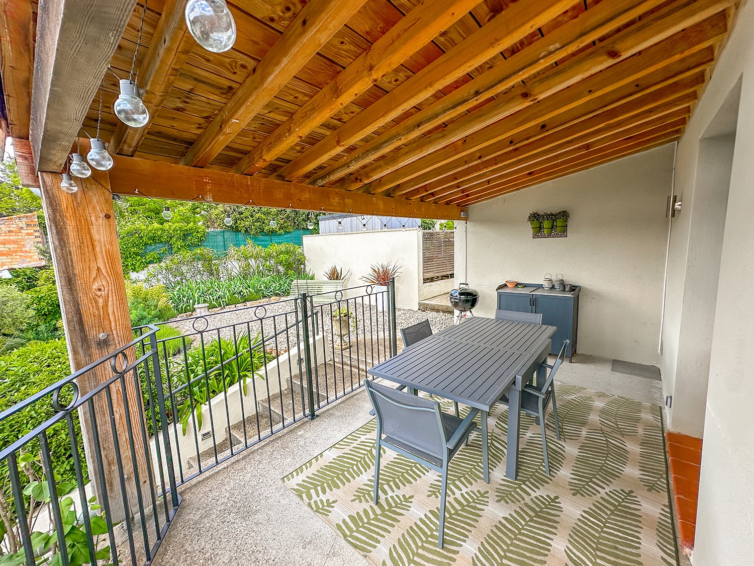 Shaded dining terrace