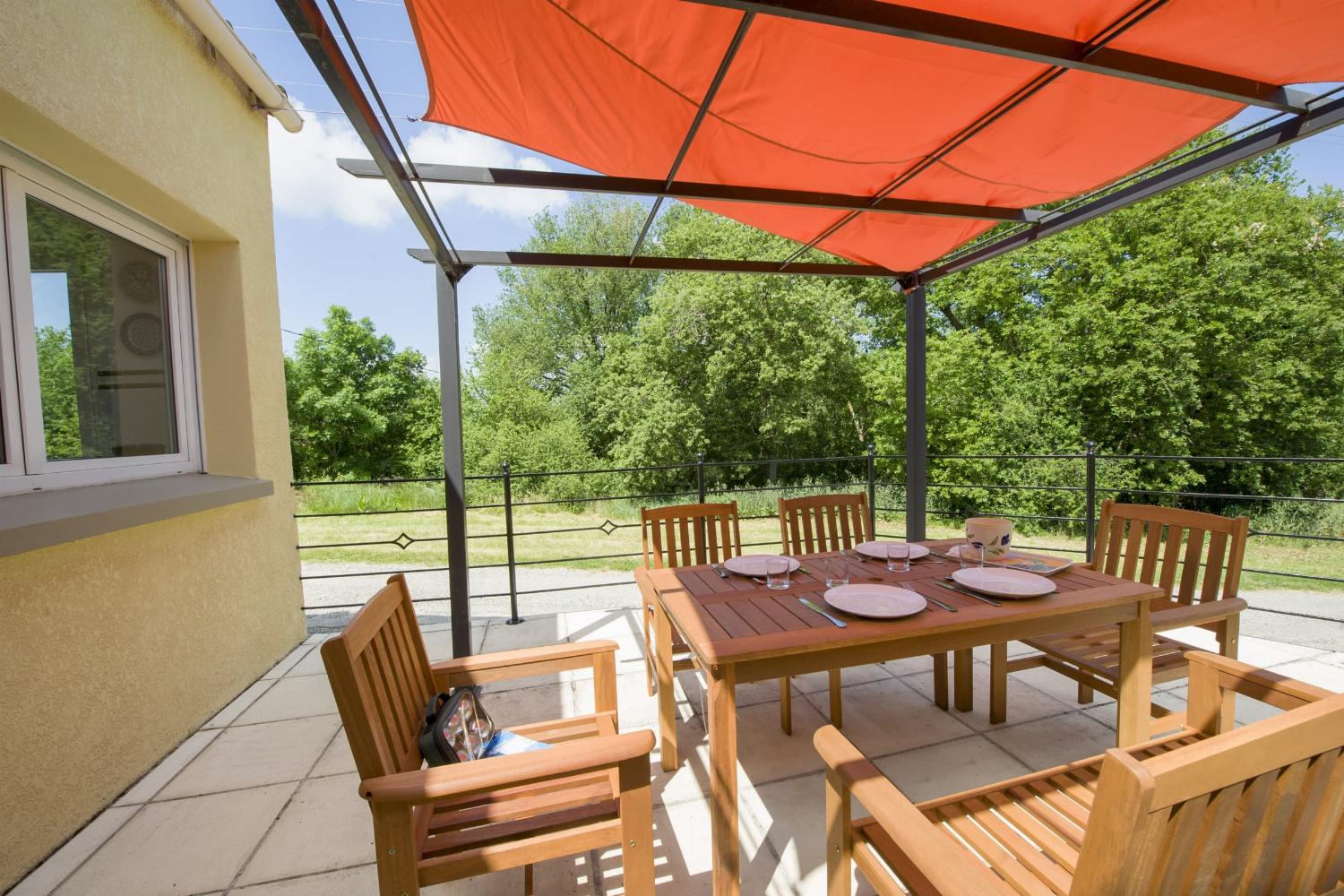 Shaded dining terrace