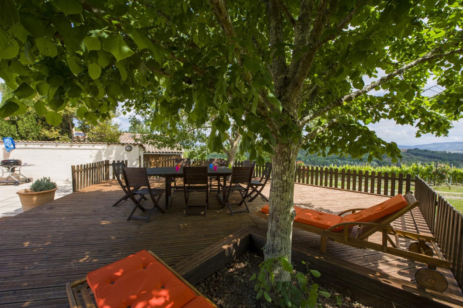 Shaded dining terrace