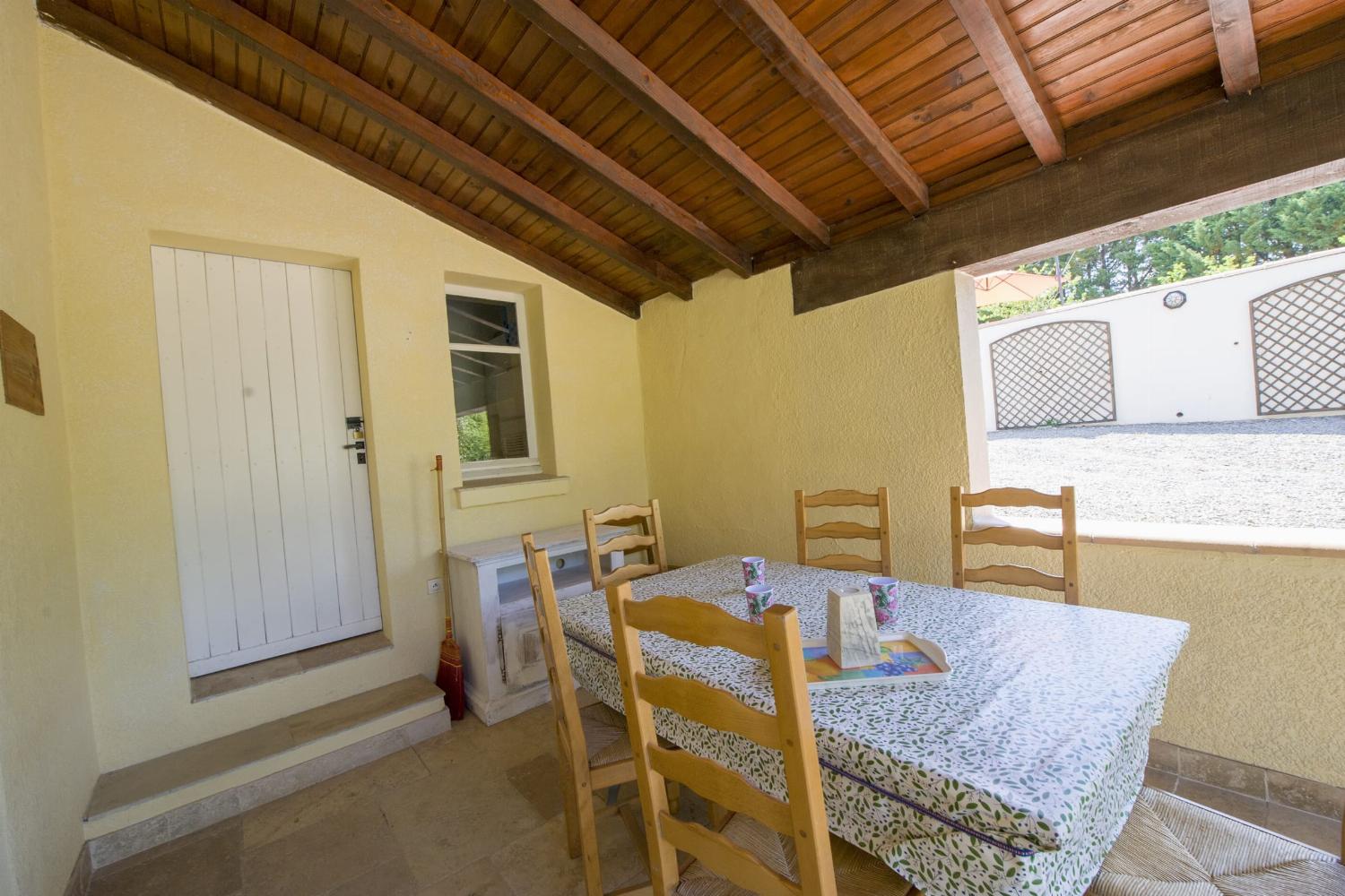 Shaded dining terrace