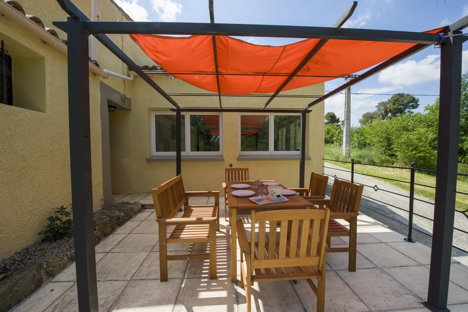 Shaded dining terrace