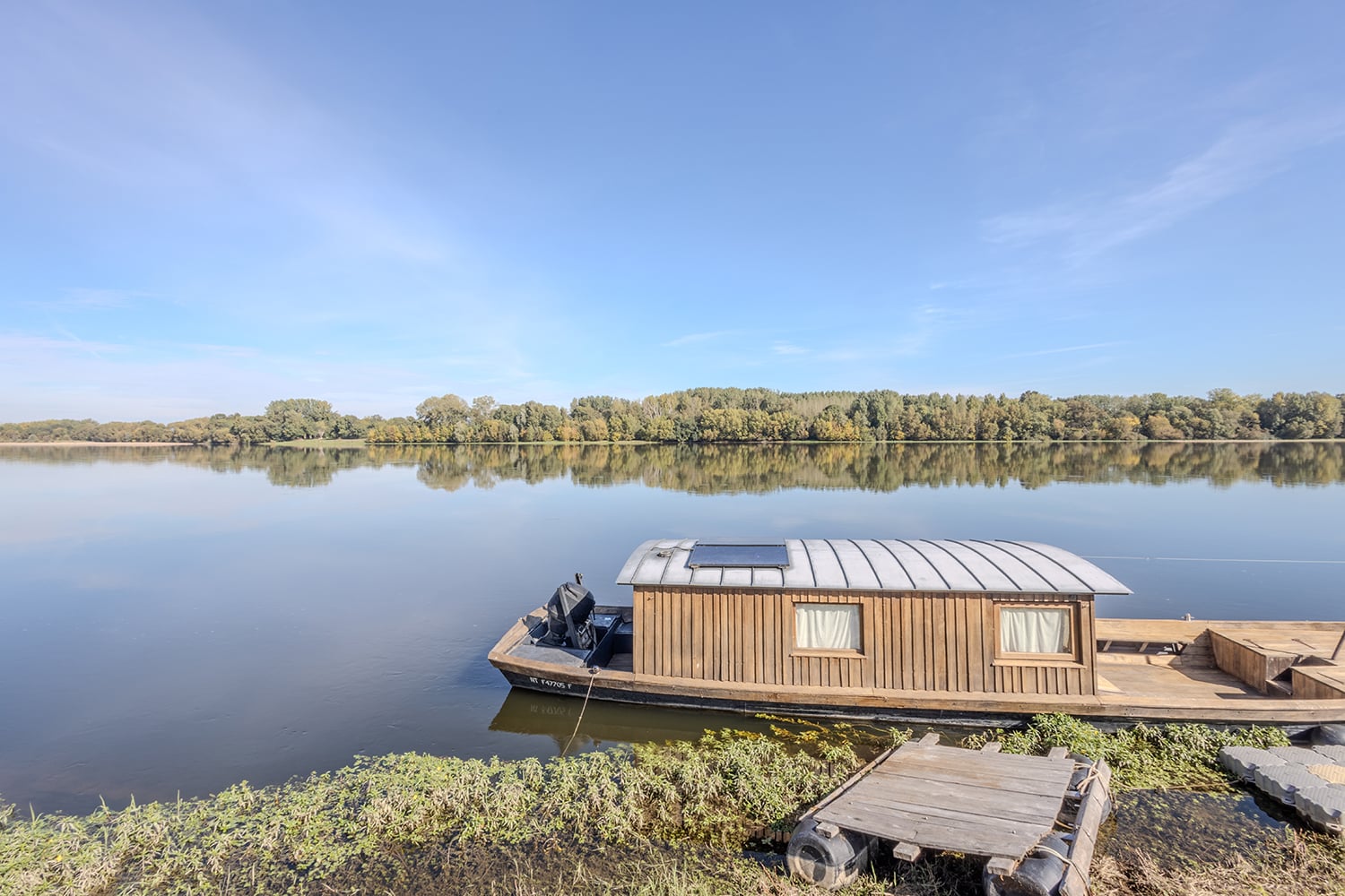 Boat on the Loire River Boat on the Loire River
