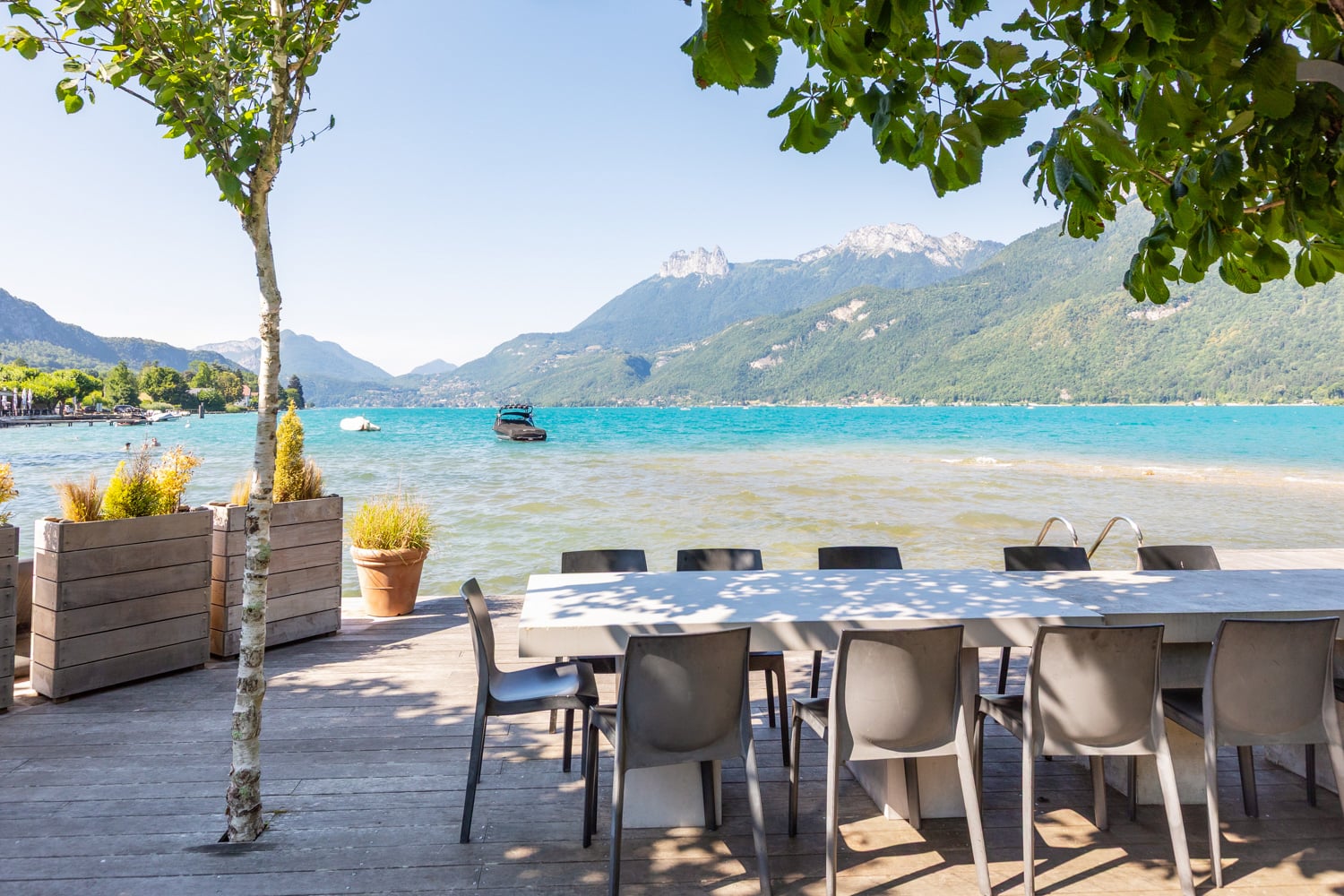 Terrace overlooking Lake Annecy