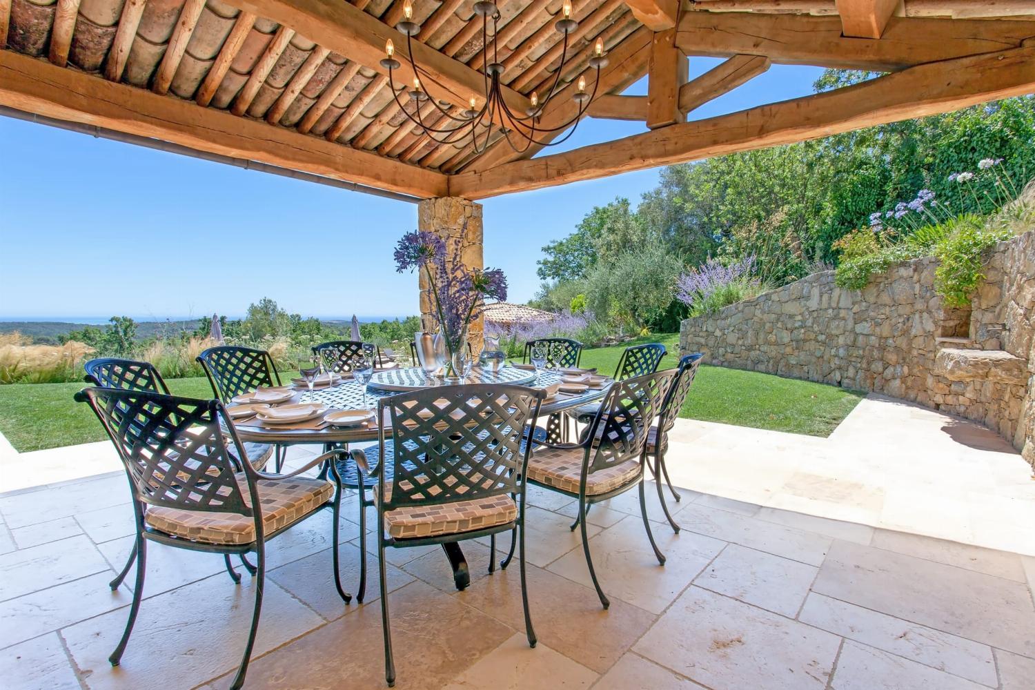 Shaded dining terrace