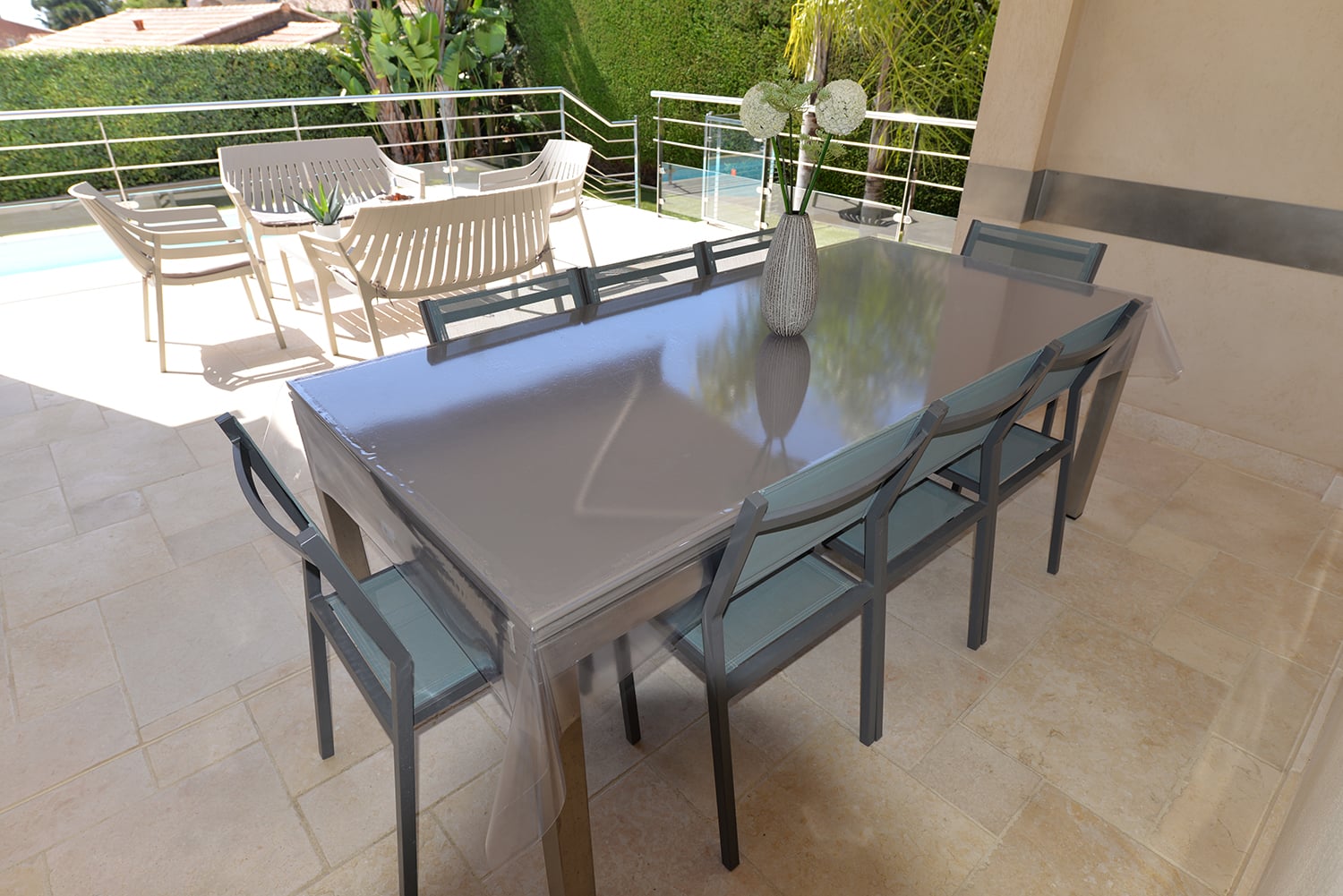 Shaded dining terrace