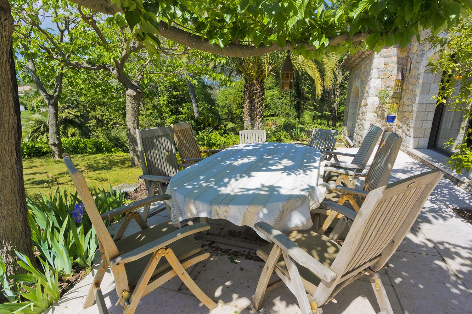 Shaded dining terrace