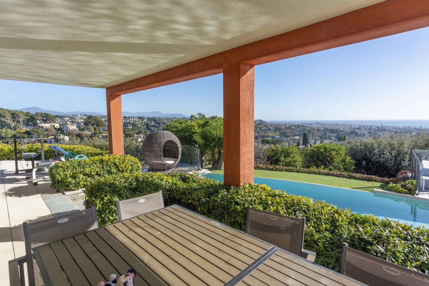 Shaded dining terrace