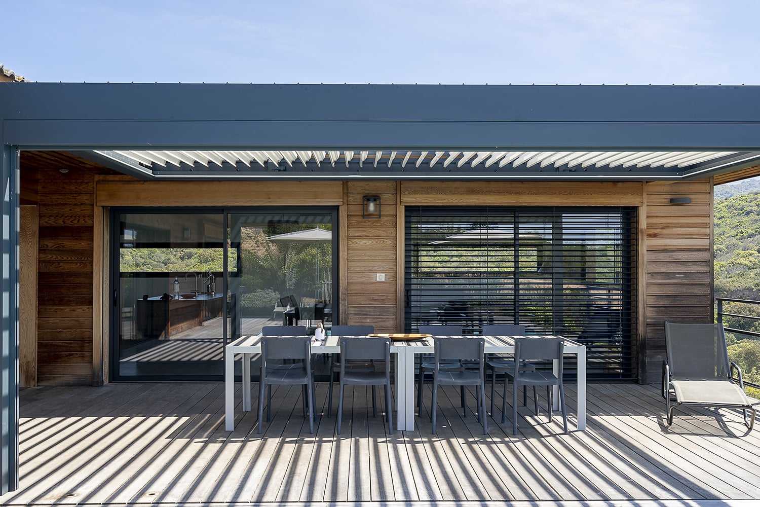 Shaded dining terrace