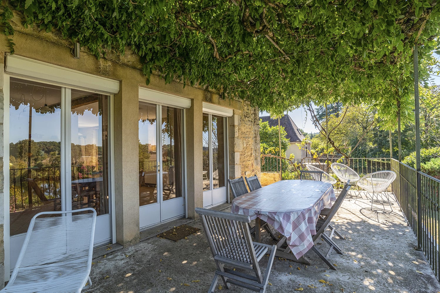 Shaded dining terrace