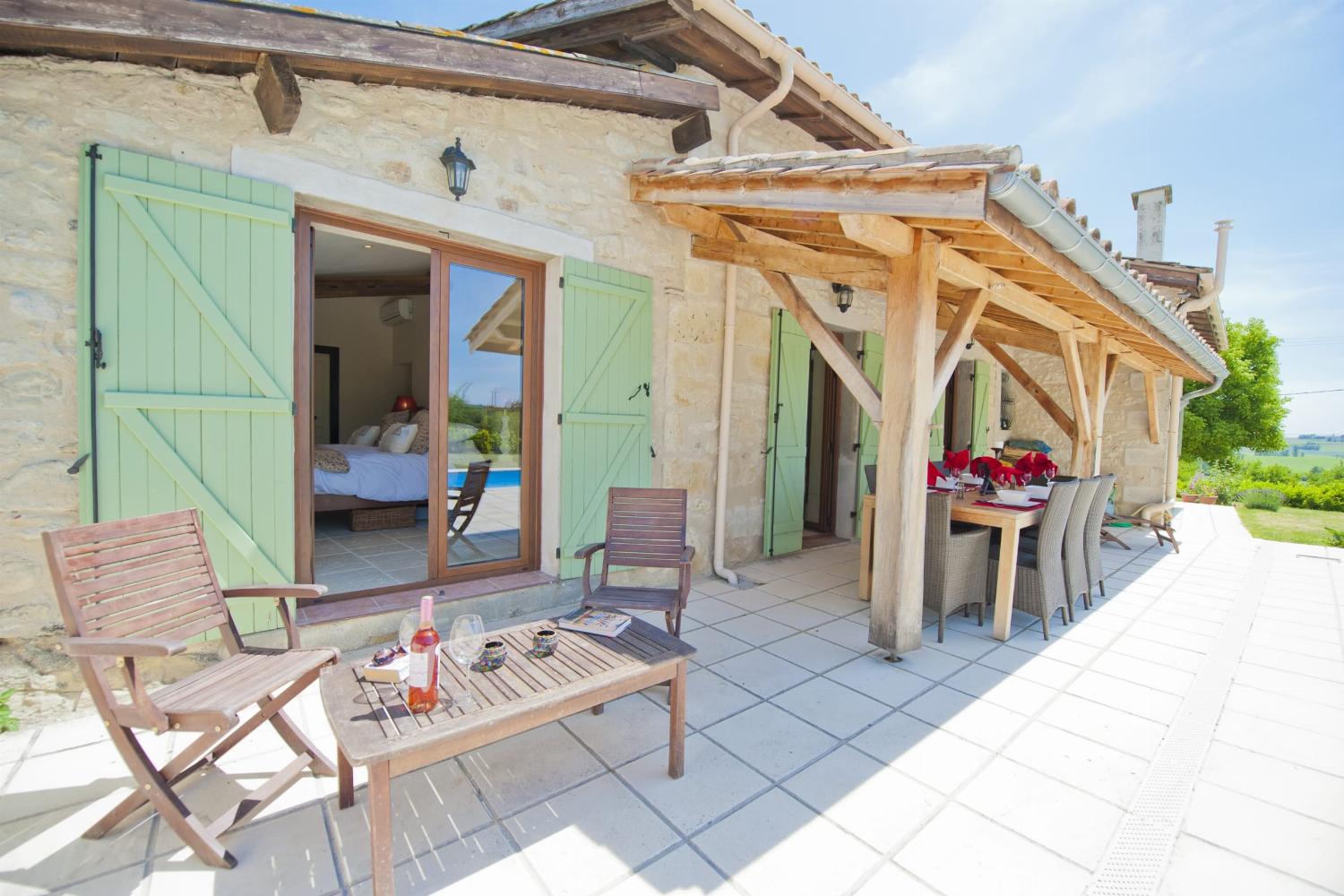 Shaded dining terrace