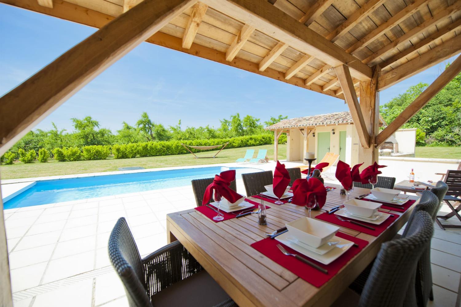 Shaded dining terrace