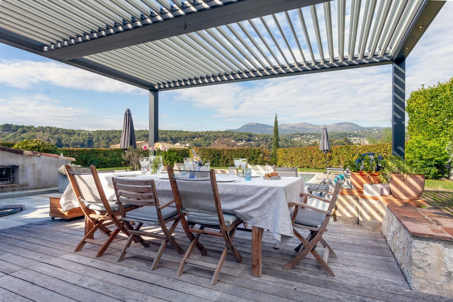 Shaded dining terrace