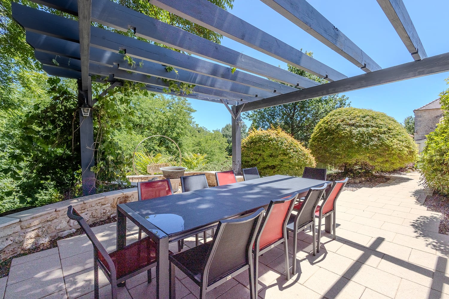 Shaded dining terrace