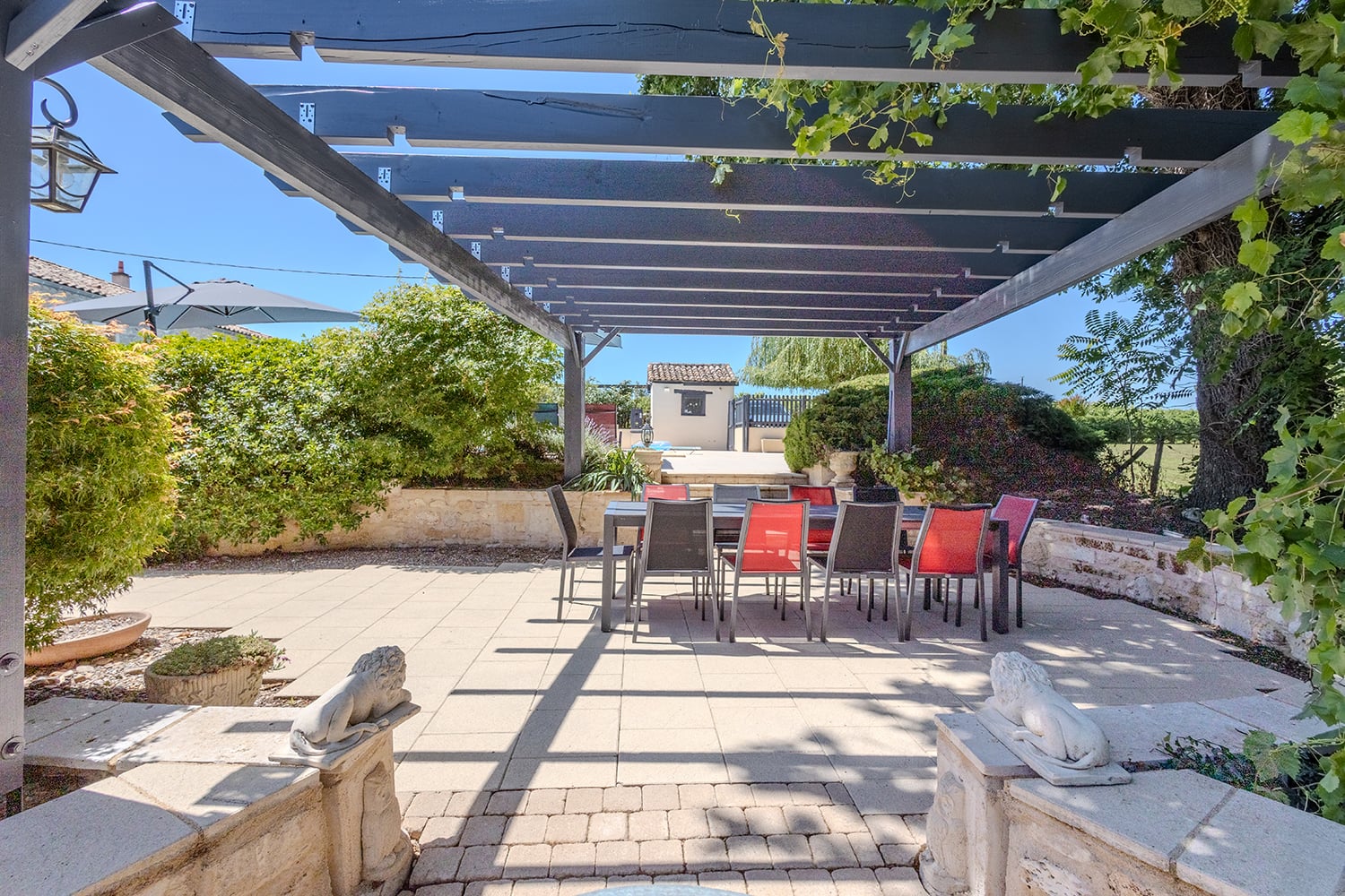 Shaded dining terrace