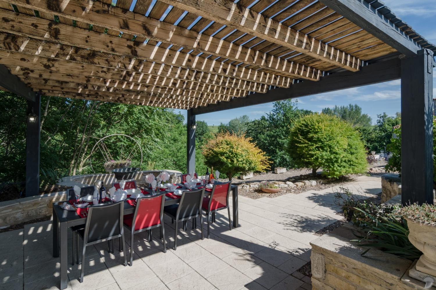 Shaded dining terrace
