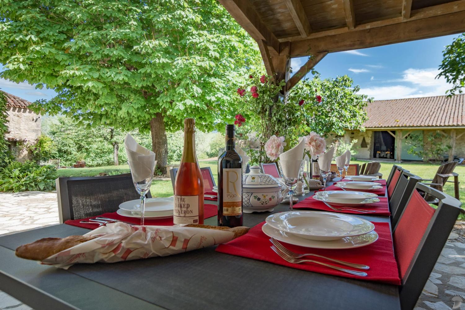 Shaded dining terrace
