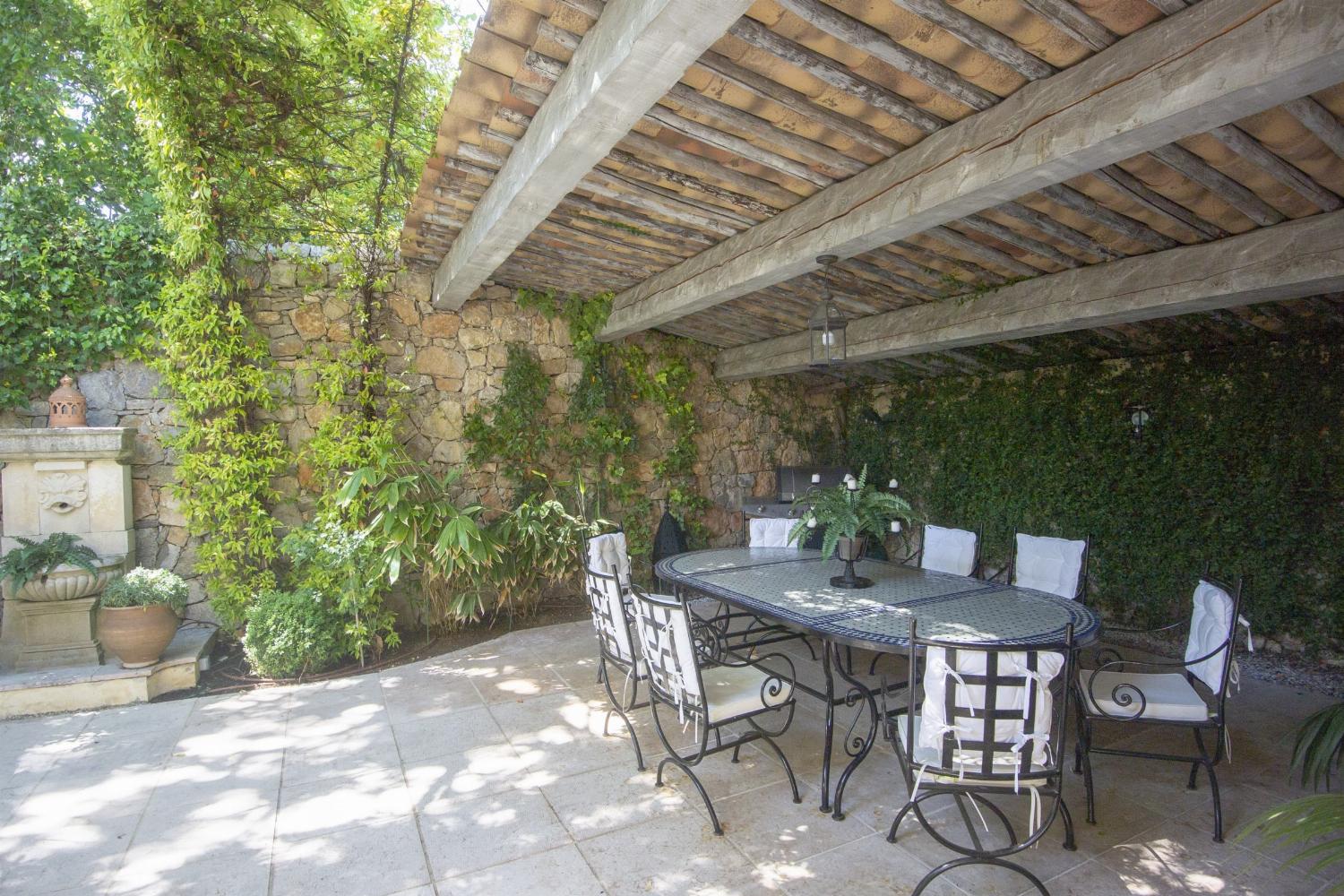 Shaded dining terrace