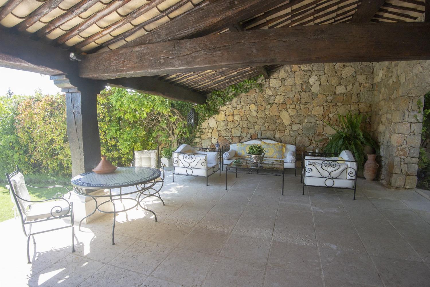 Shaded dining terrace