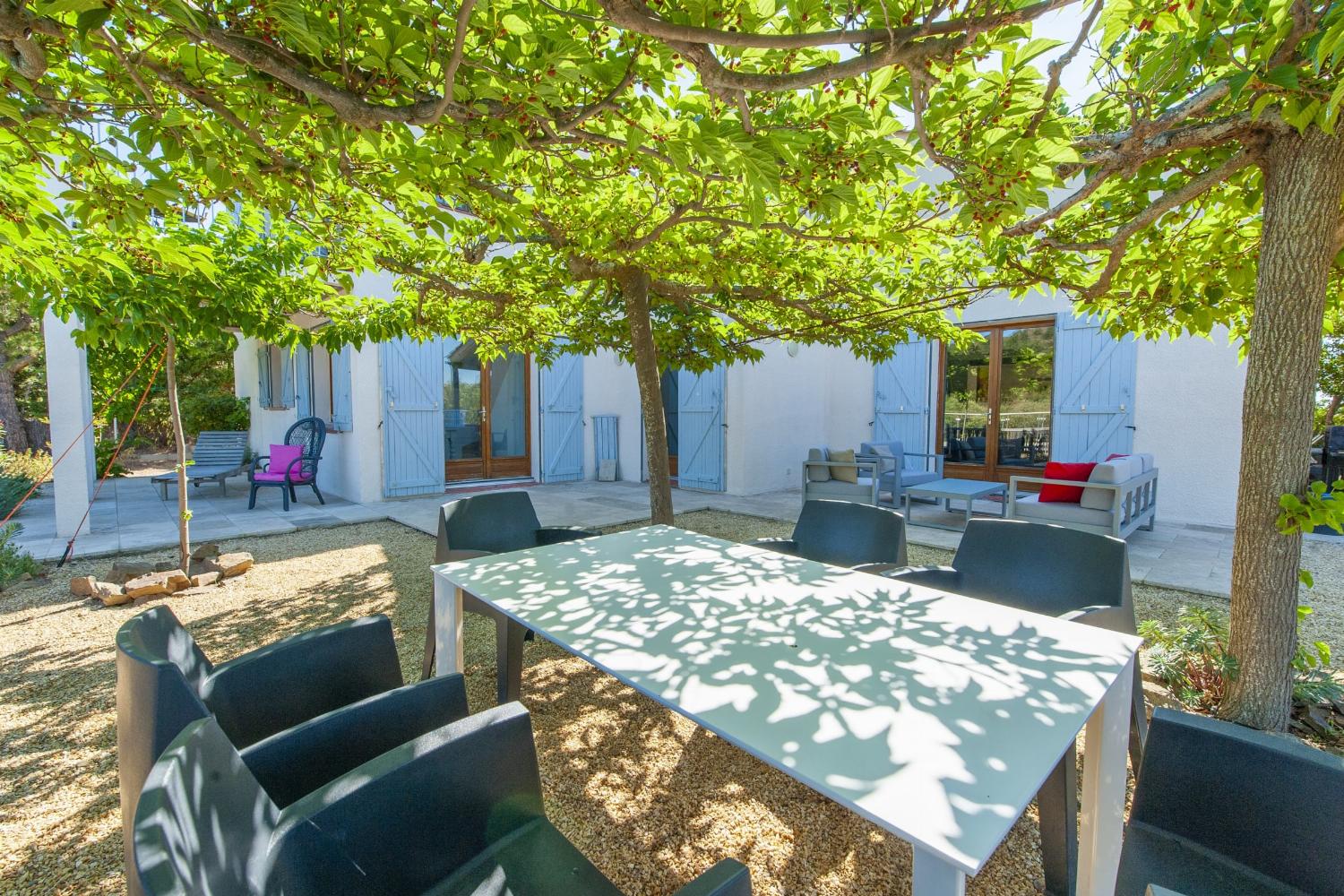 Shaded dining terrace