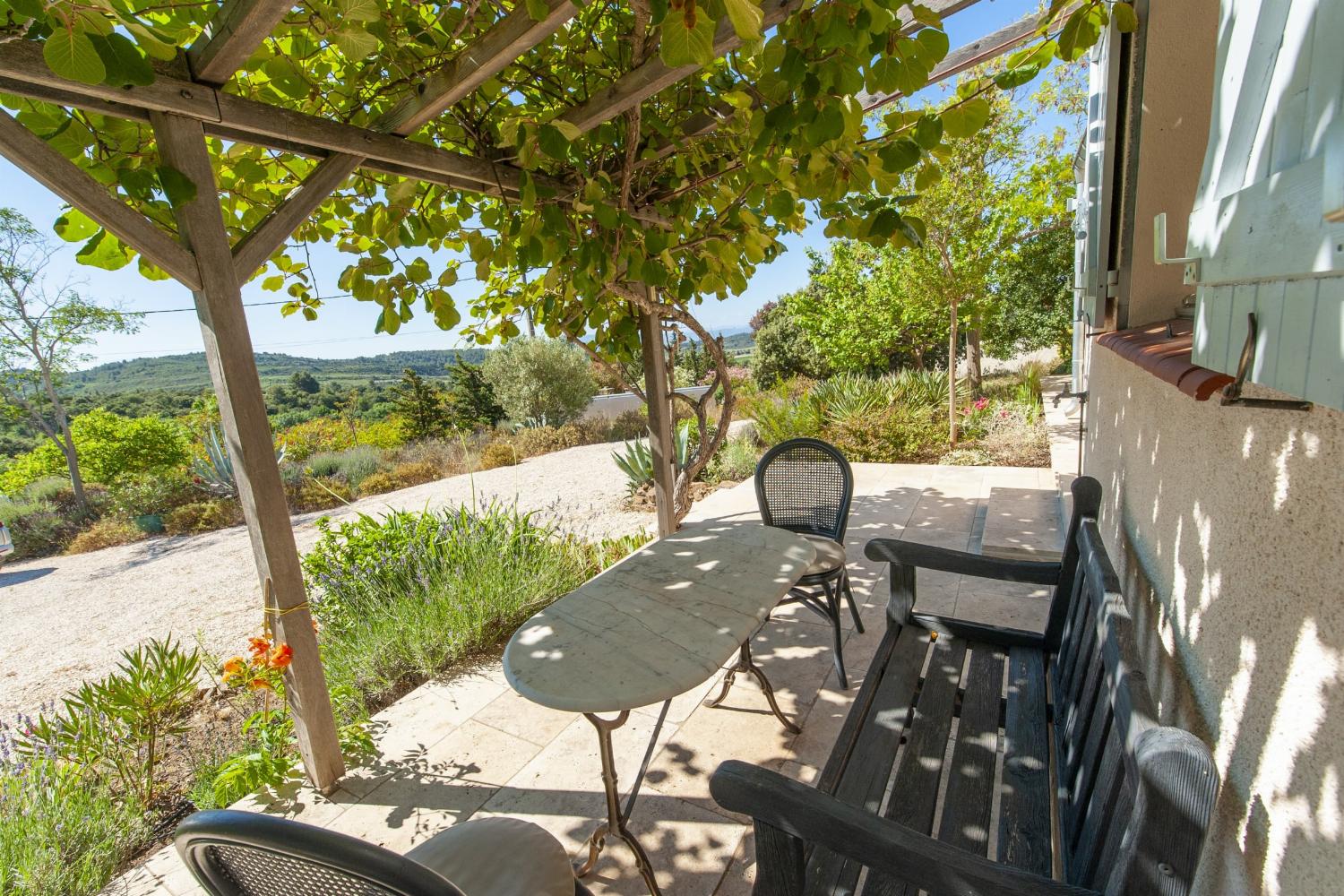 Shaded dining terrace