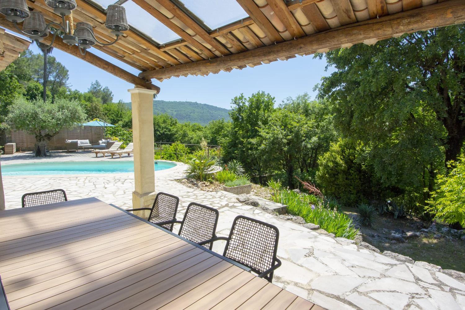 Shaded dining terrace