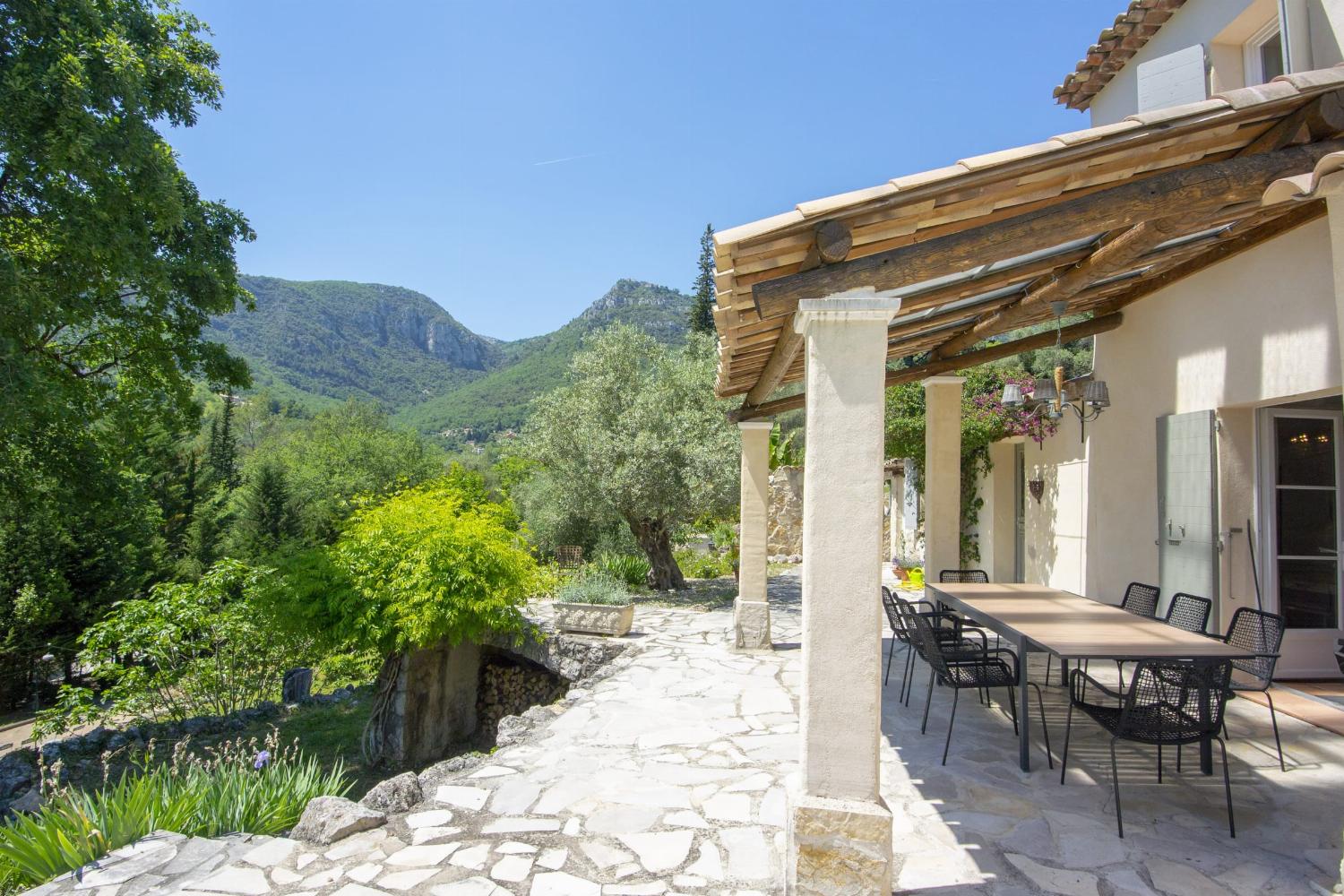 Shaded dining terrace