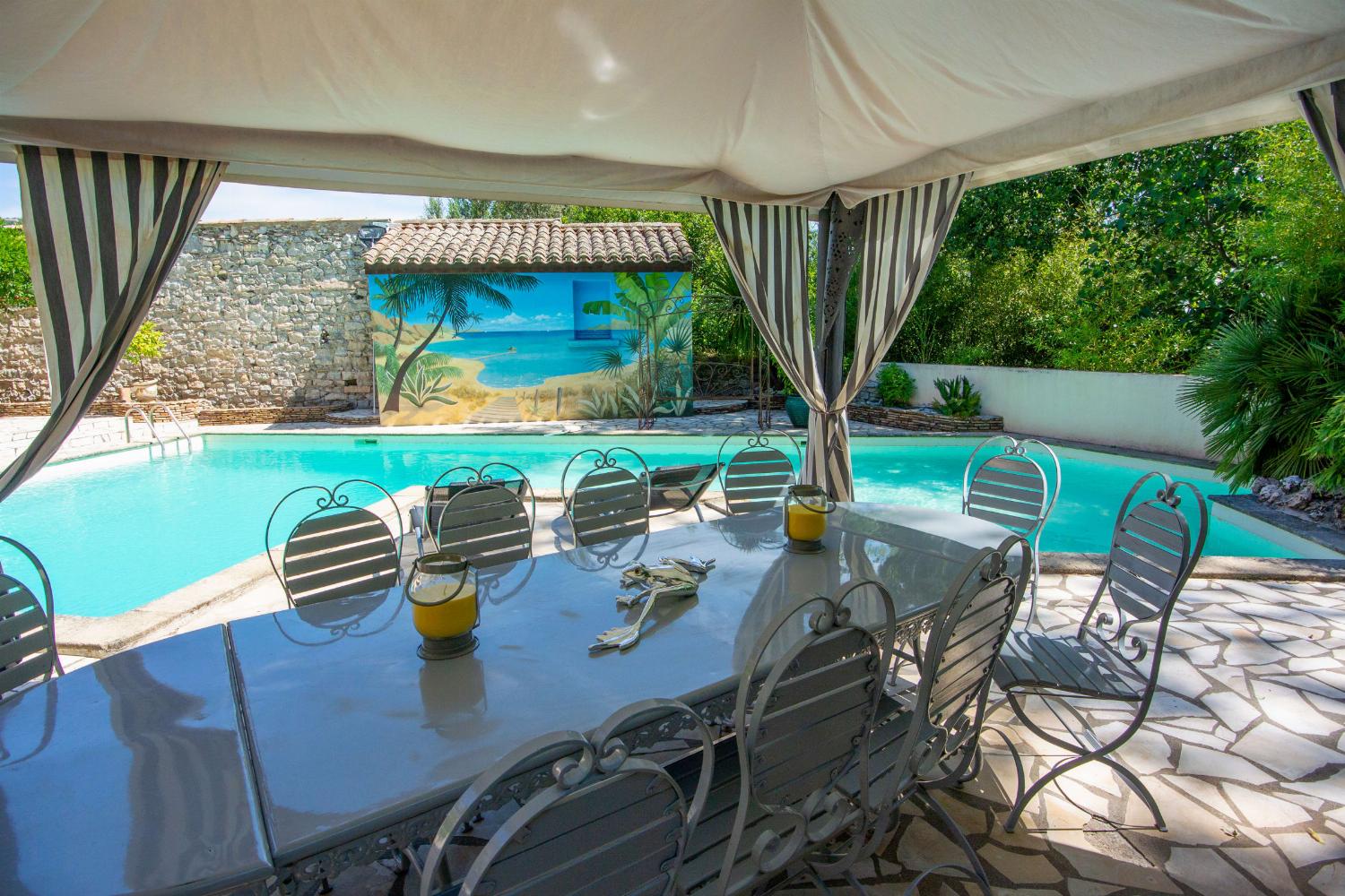 Shaded dining terrace