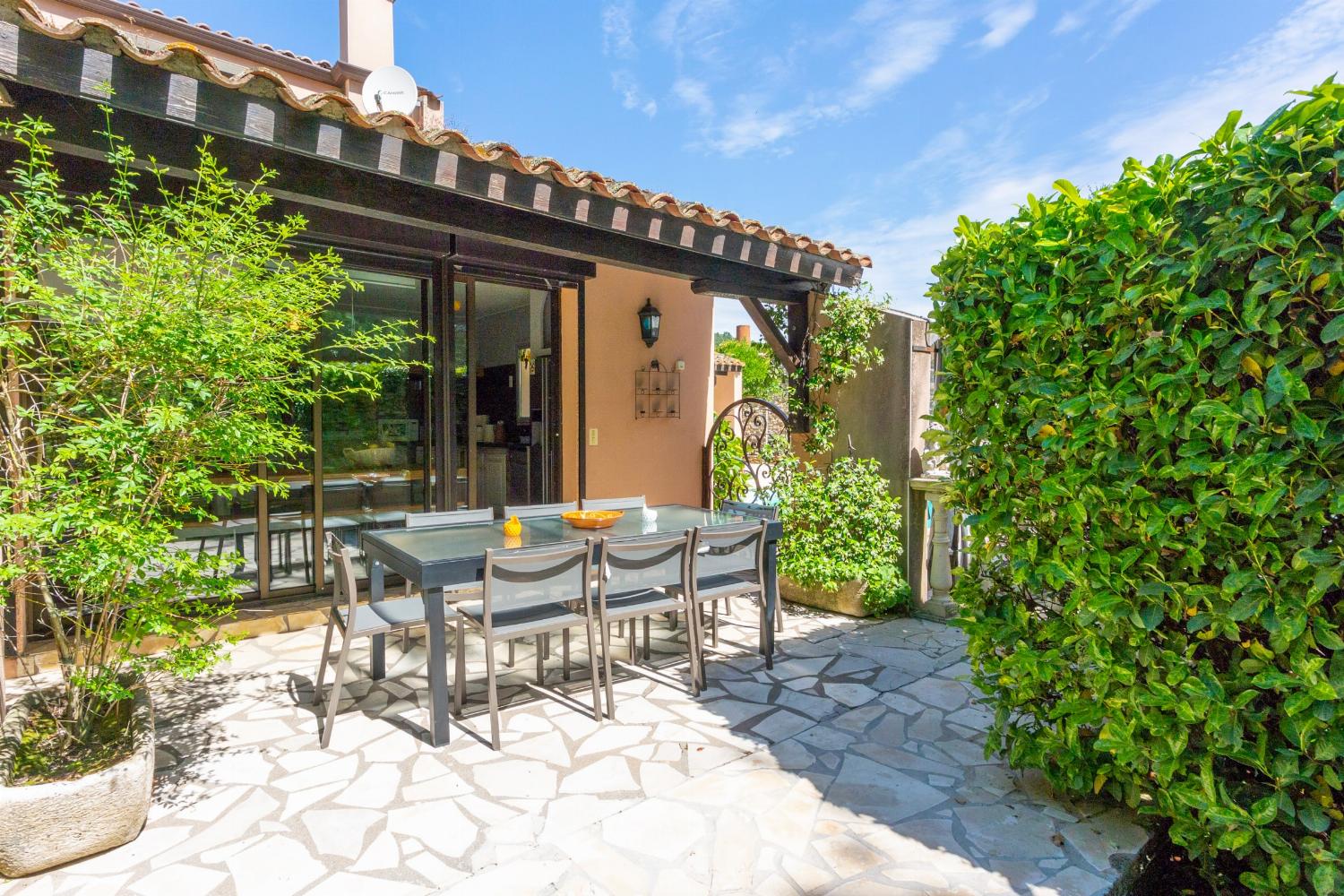 Shaded dining terrace