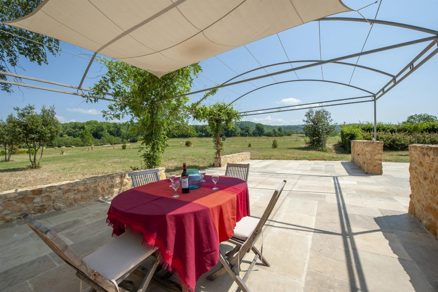 Shaded dining terrace