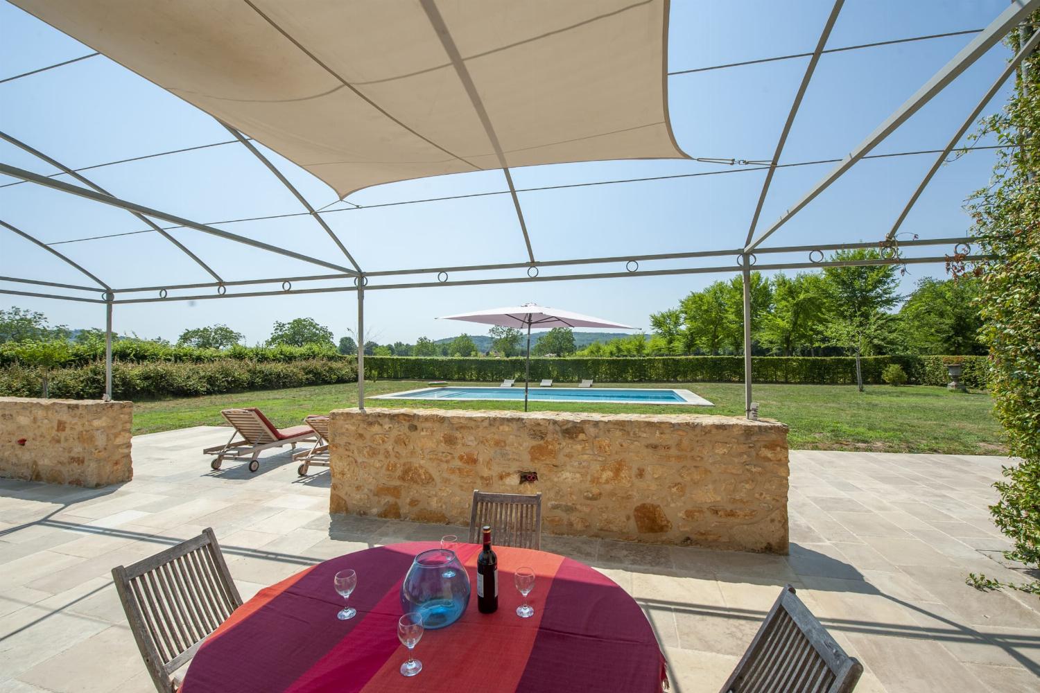 Shaded dining terrace