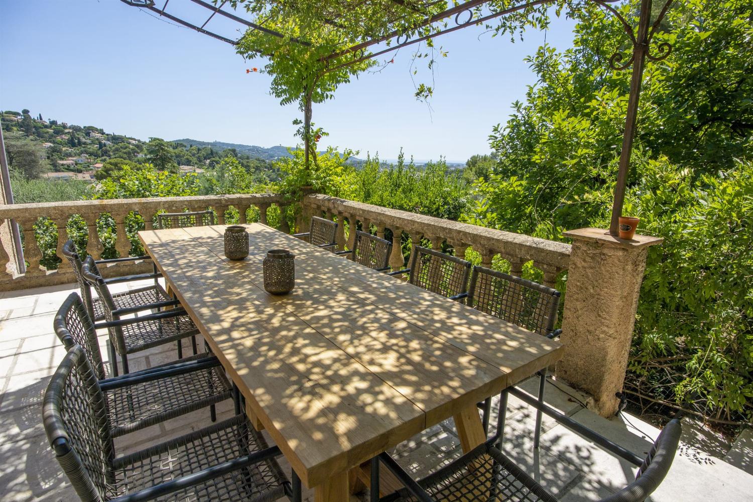 Shaded dining terrace