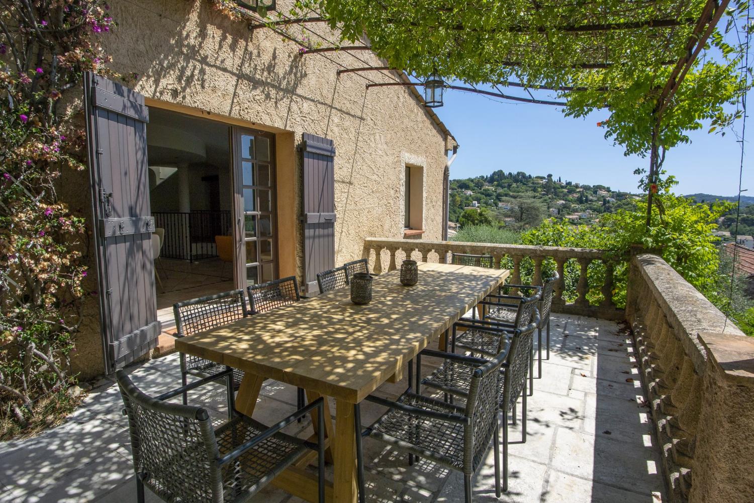 Shaded dining terrace