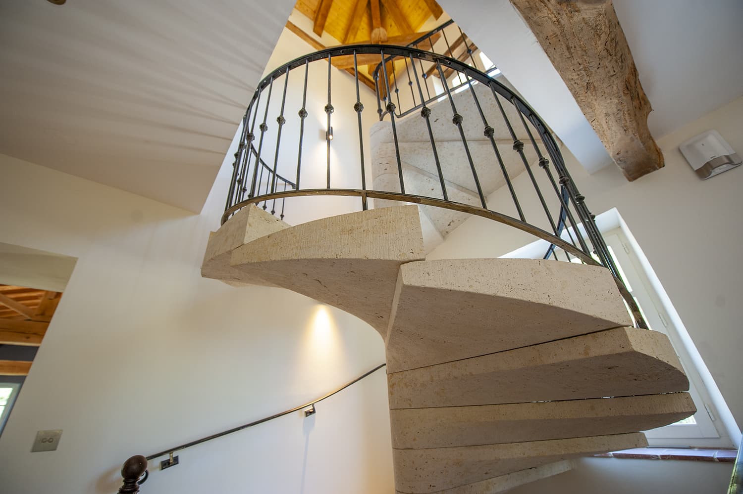 Spiral stone staircase