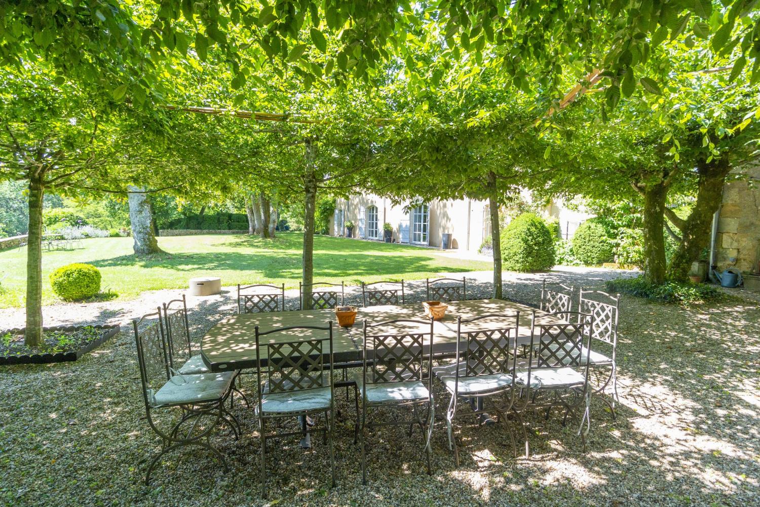 Shaded dining terrace