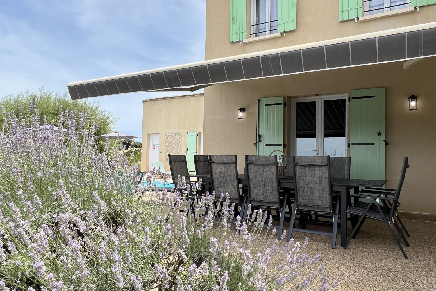 Shaded dining terrace