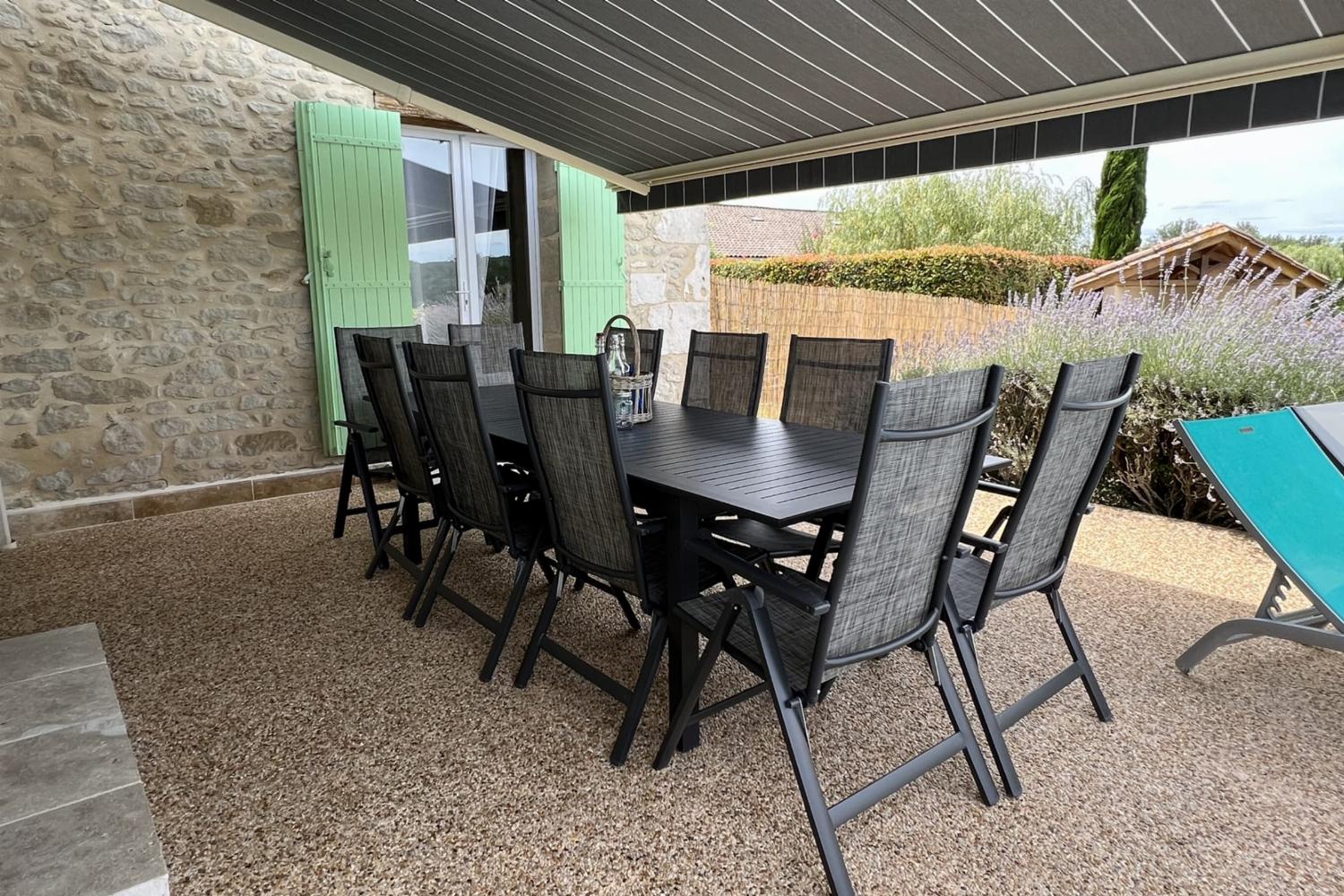 Shaded dining terrace