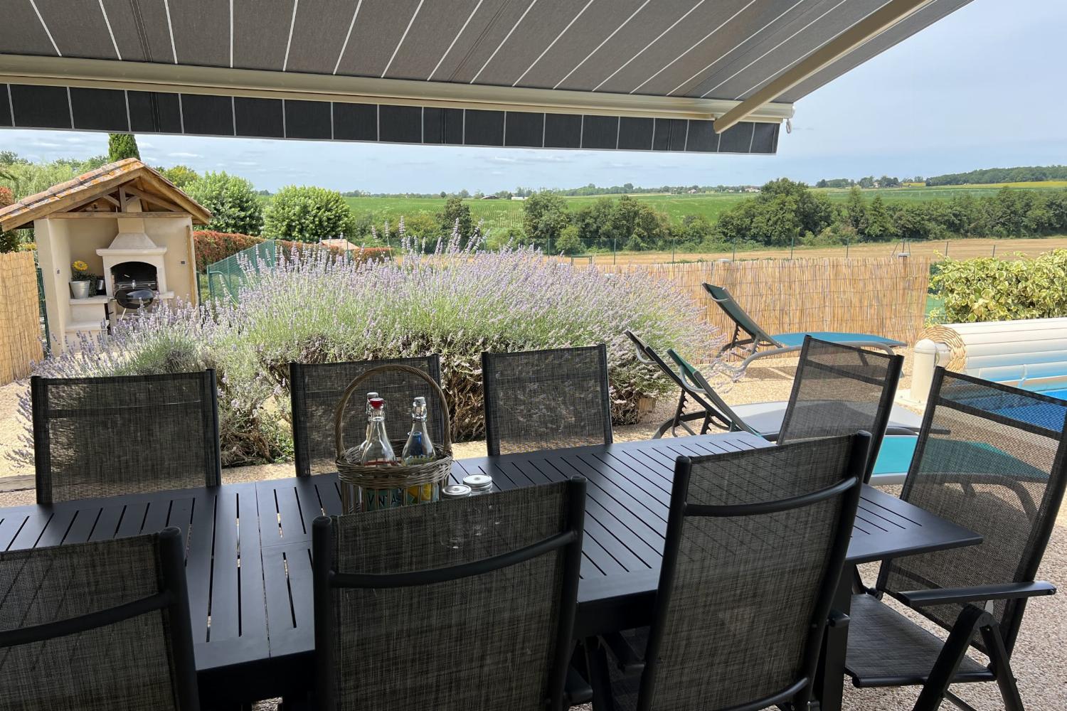 Shaded dining terrace