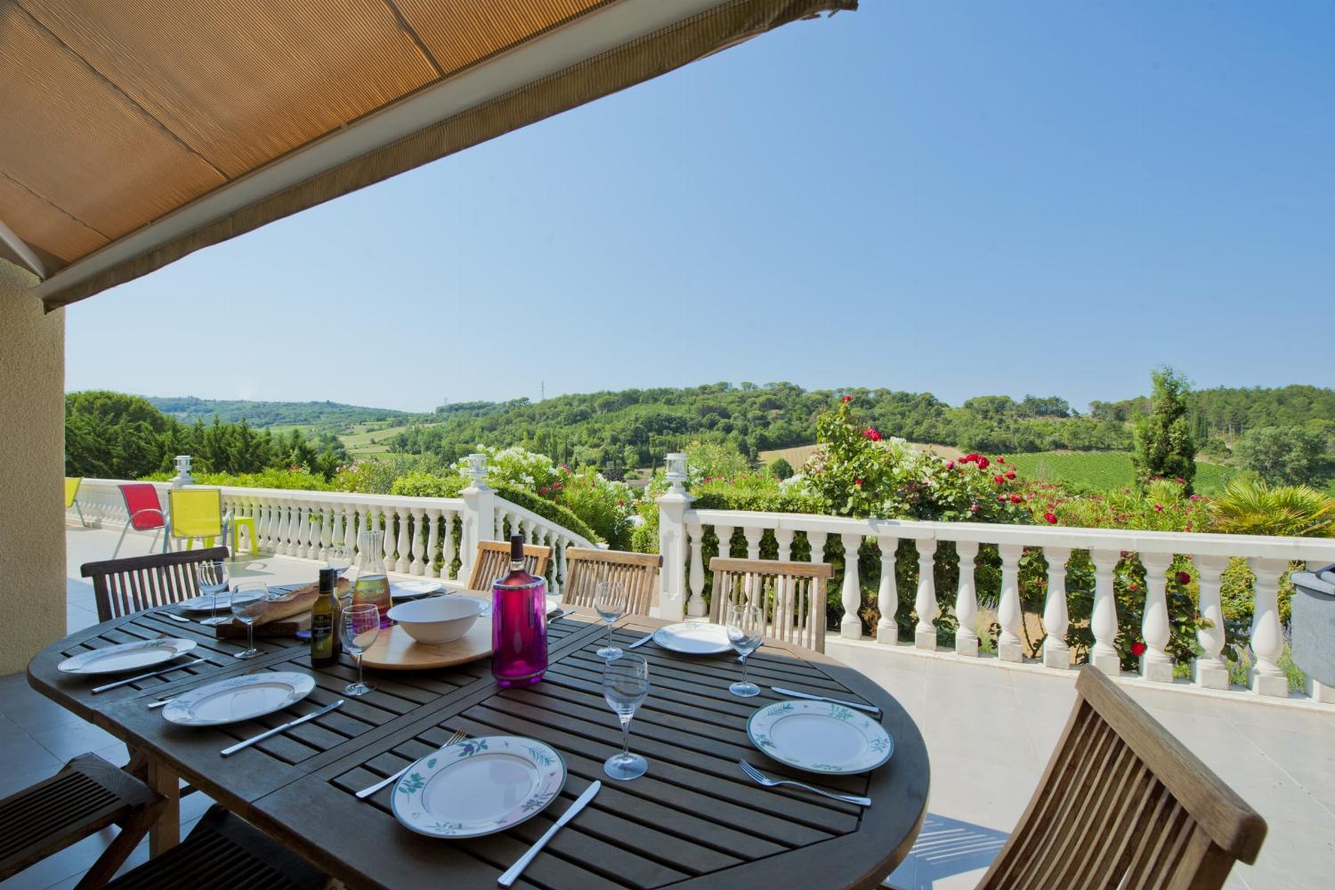 Shaded dining terrace