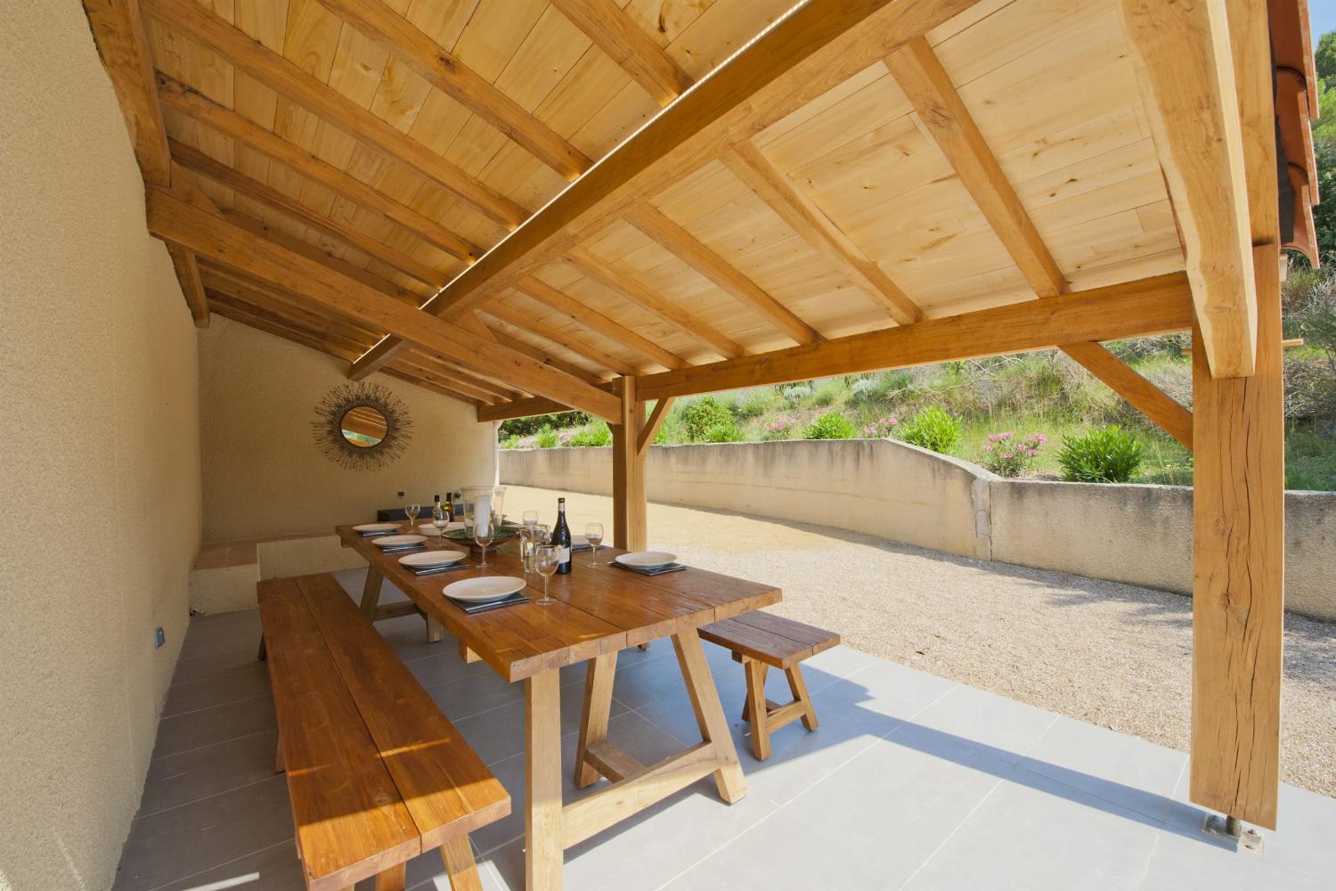 Shaded dining terrace