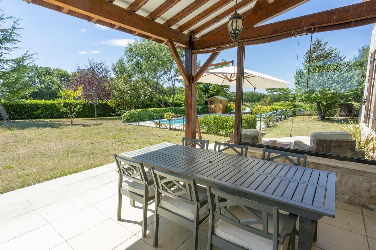 Shaded dining terrace
