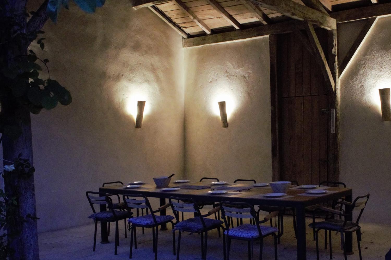 Shaded dining terrace