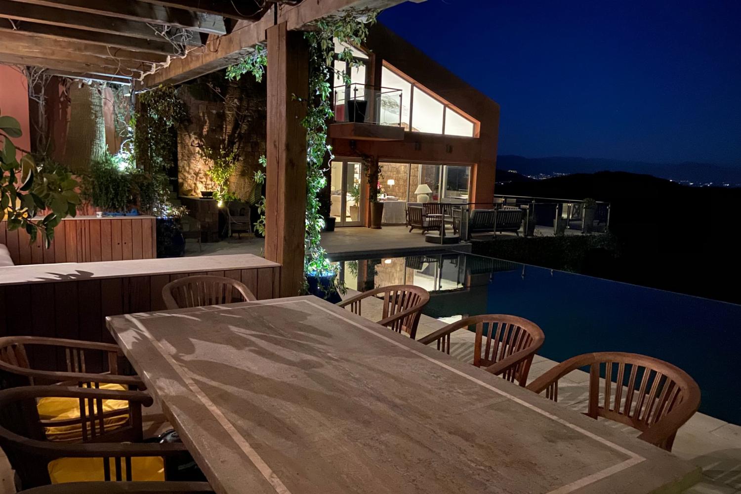 Dining terrace at night