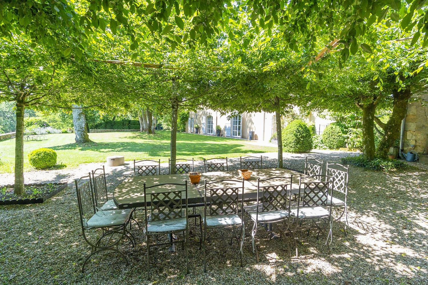 Shaded dining terrace